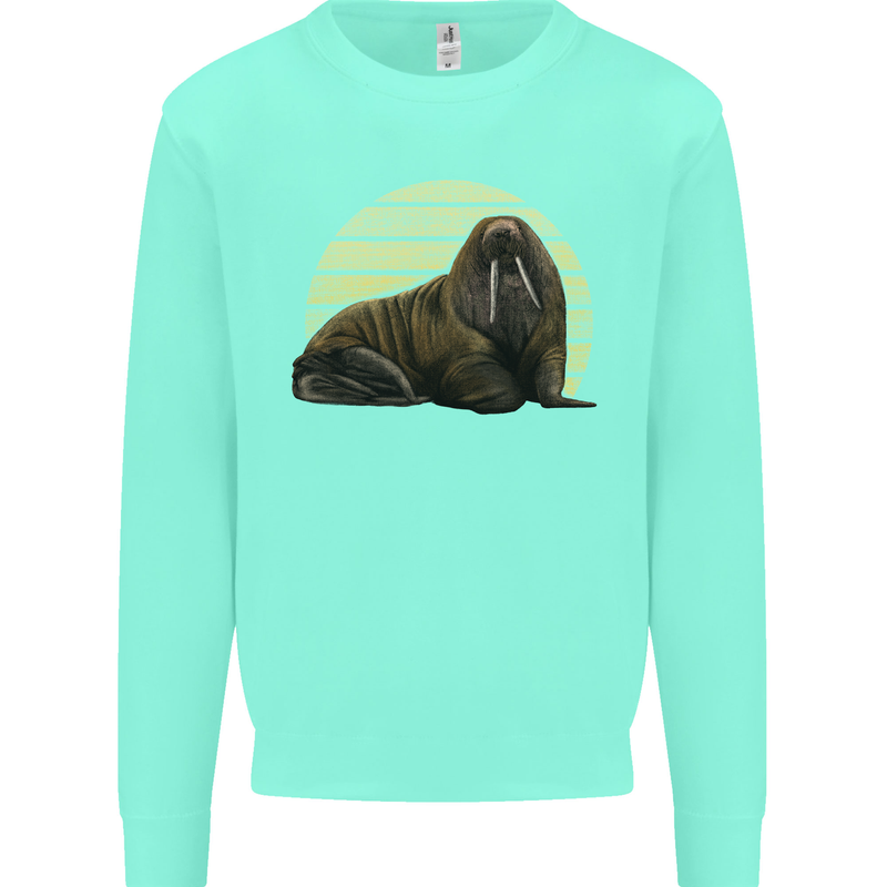 A Walrus Painting Kids Sweatshirt Jumper Peppermint