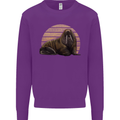 A Walrus Painting Kids Sweatshirt Jumper Purple