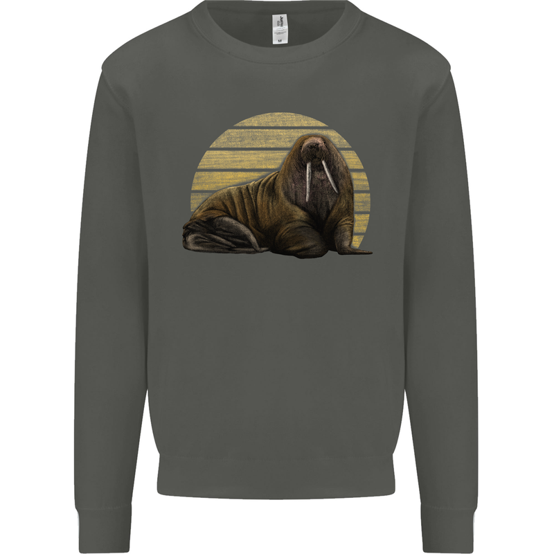 A Walrus Painting Kids Sweatshirt Jumper Storm Grey