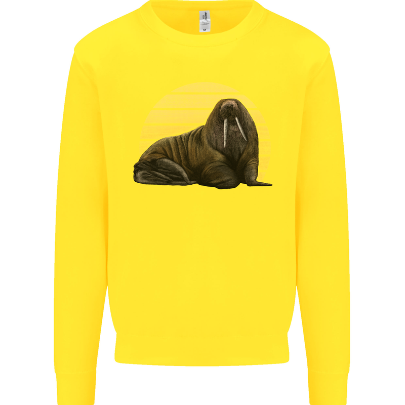 A Walrus Painting Kids Sweatshirt Jumper Yellow