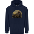 A Walrus Painting Mens 80% Cotton Hoodie Navy Blue
