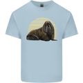 A Walrus Painting Mens Cotton T-Shirt Tee Top Light Blue