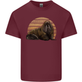 A Walrus Painting Mens Cotton T-Shirt Tee Top Maroon
