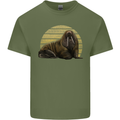 A Walrus Painting Mens Cotton T-Shirt Tee Top Military Green