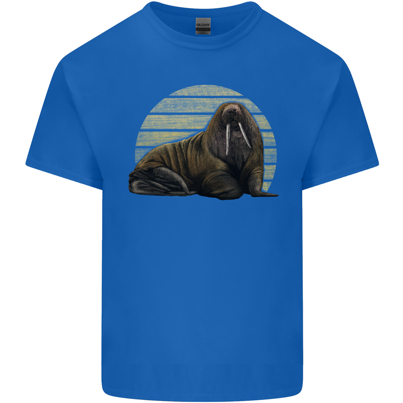 A Walrus Painting Mens Cotton T-Shirt Tee Top Royal Blue