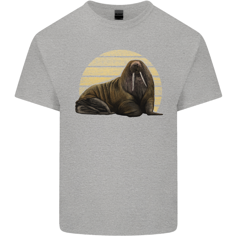 A Walrus Painting Mens Cotton T-Shirt Tee Top Sports Grey