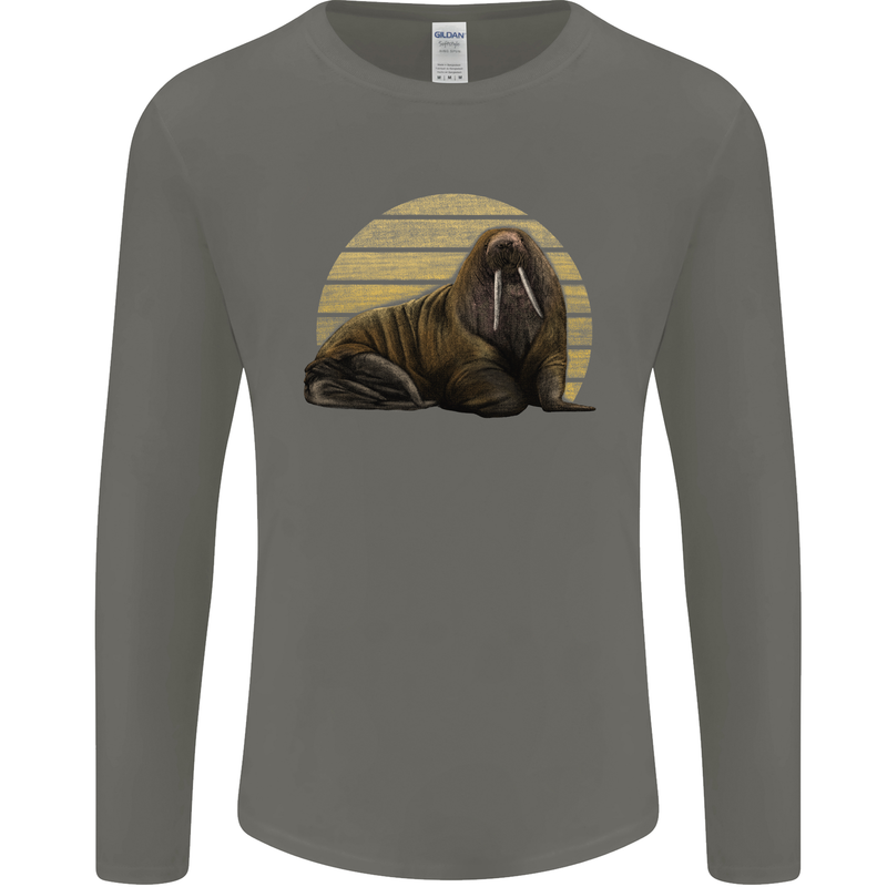 A Walrus Painting Mens Long Sleeve T-Shirt Charcoal