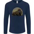 A Walrus Painting Mens Long Sleeve T-Shirt Navy Blue