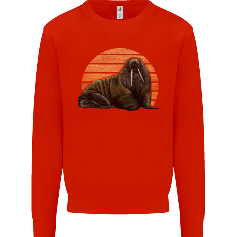 A Walrus Painting Mens Sweatshirt Jumper Bright Red