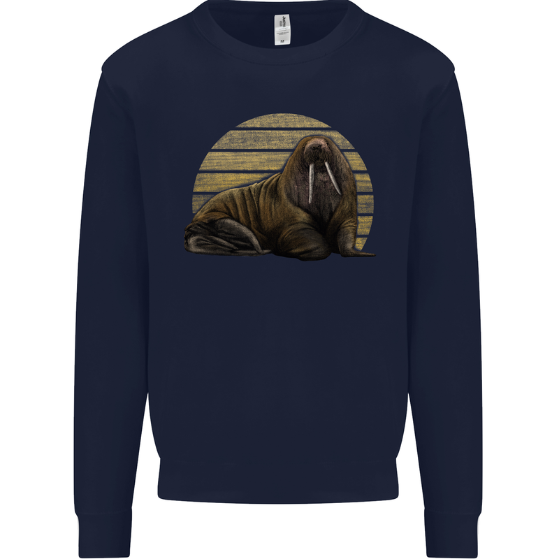 A Walrus Painting Mens Sweatshirt Jumper Navy Blue