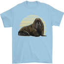 A Walrus Painting Mens T-Shirt 100% Cotton Light Blue