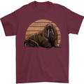 A Walrus Painting Mens T-Shirt 100% Cotton Maroon
