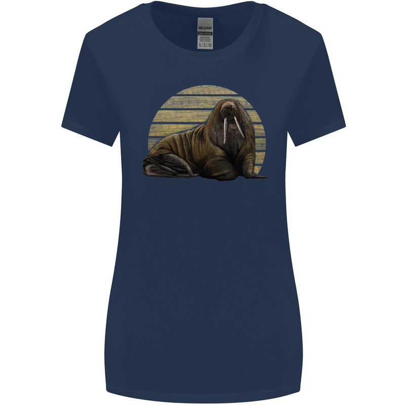 A Walrus Painting Womens Wider Cut T-Shirt Navy Blue