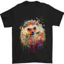 A Watercolour Hedgehog Mens T-Shirt Cotton Gildan Black
