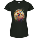 A Watercolour Hedgehog Womens Petite Cut T-Shirt Black