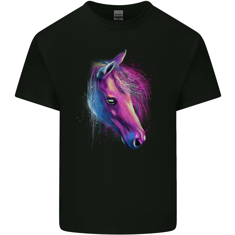 A Watercolour Horse Kids T-Shirt Childrens Black