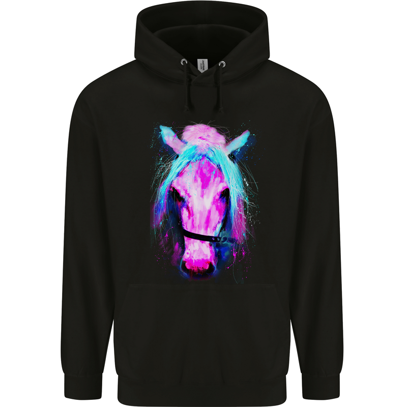 A Watercolour Horse Mens Hoodie Black