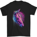 A Watercolour Horse Mens T-Shirt Cotton Gildan Black