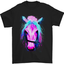 A Watercolour Horse Mens T-Shirt Cotton Gildan Black