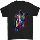 A Watercolour Horse Mens T-Shirt Cotton Gildan Black