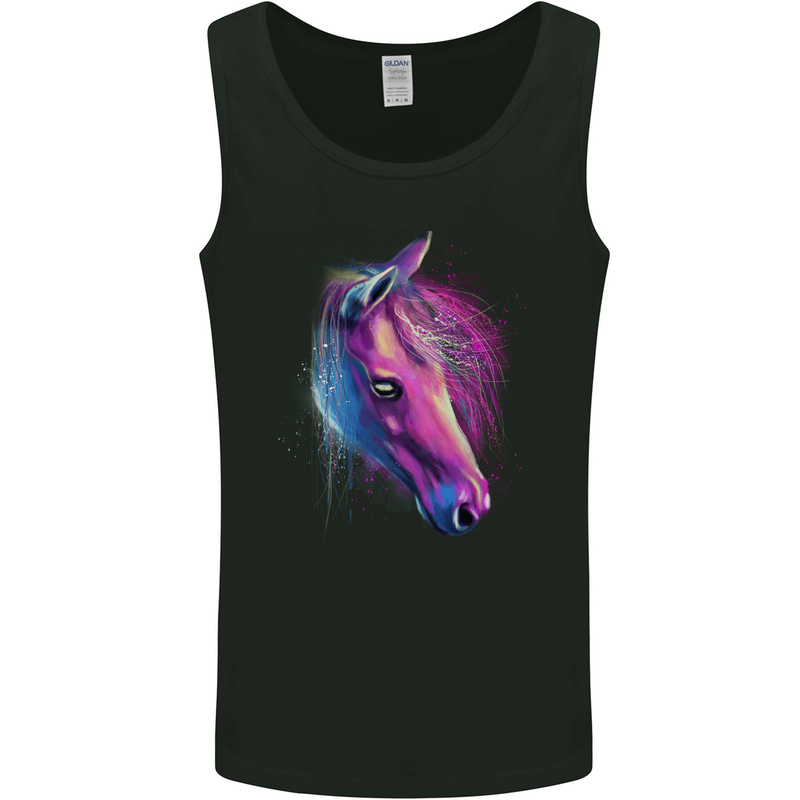 A Watercolour Horse Mens Vest Tank Top Black