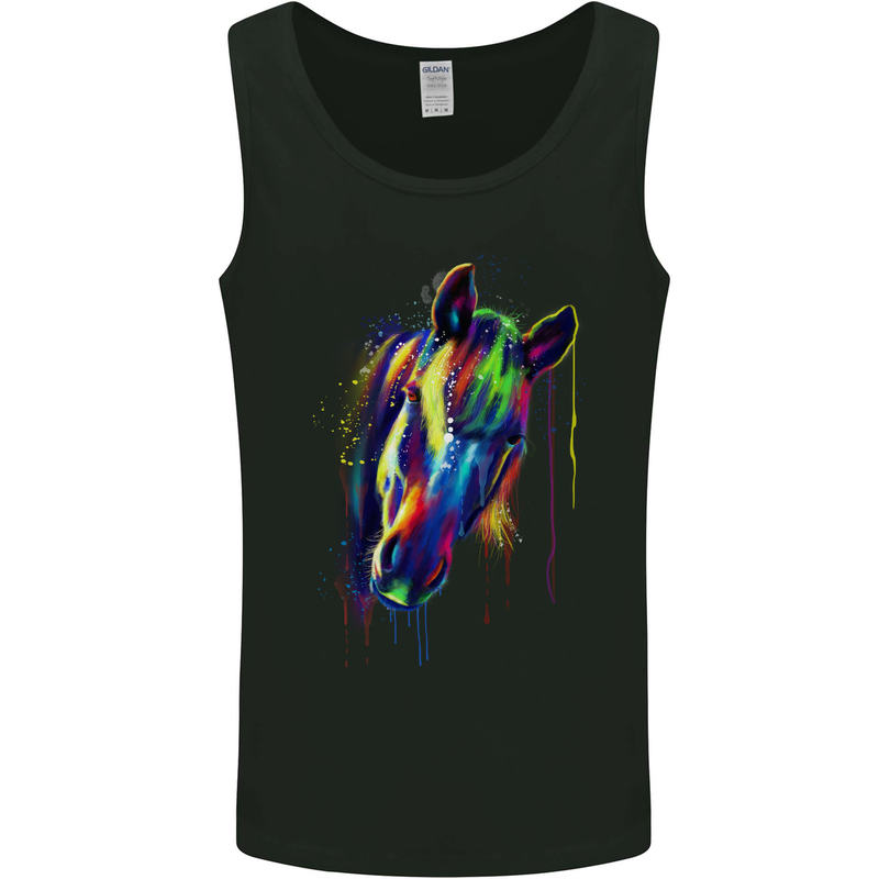 A Watercolour Horse Mens Vest Tank Top Black