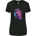 A Watercolour Horse Womens Wider Cut T-Shirt Black