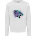 A Watercolour Lion Kids Sweatshirt Jumper White
