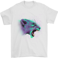 A Watercolour Lion Mens T-Shirt Cotton Gildan White