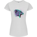 A Watercolour Lion Womens Petite Cut T-Shirt White