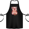 A Watercolour Pig Cotton Apron 100% Organic Black