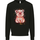 A Watercolour Pig Mens Sweatshirt Jumper Black