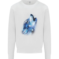 A Watercolour Wolf Kids Sweatshirt Jumper White
