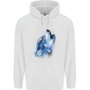 A Watercolour Wolf Mens Hoodie White