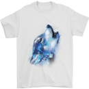 A Watercolour Wolf Mens T-Shirt Cotton Gildan White