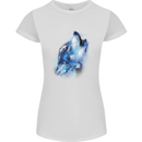 A Watercolour Wolf Womens Petite Cut T-Shirt White