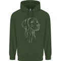 A Weimaraner Face Childrens Kids Hoodie Forest Green