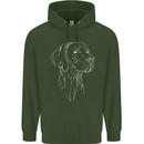 A Weimaraner Face Childrens Kids Hoodie Forest Green