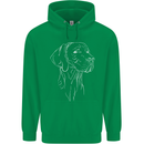 A Weimaraner Face Childrens Kids Hoodie Irish Green