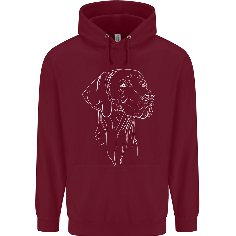 A Weimaraner Face Childrens Kids Hoodie Maroon