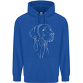 A Weimaraner Face Childrens Kids Hoodie Royal Blue