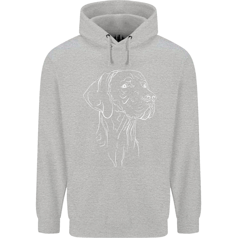 A Weimaraner Face Childrens Kids Hoodie Sports Grey