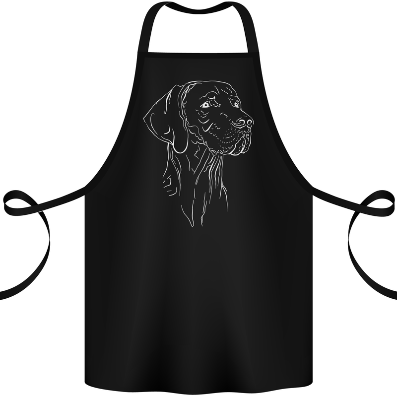 A Weimaraner Face Cotton Apron 100% Organic Black