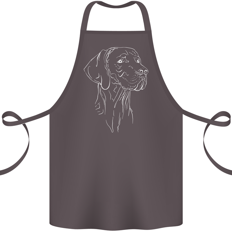 A Weimaraner Face Cotton Apron 100% Organic Dark Grey