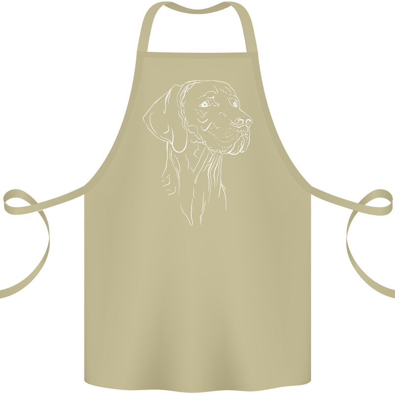 A Weimaraner Face Cotton Apron 100% Organic Khaki