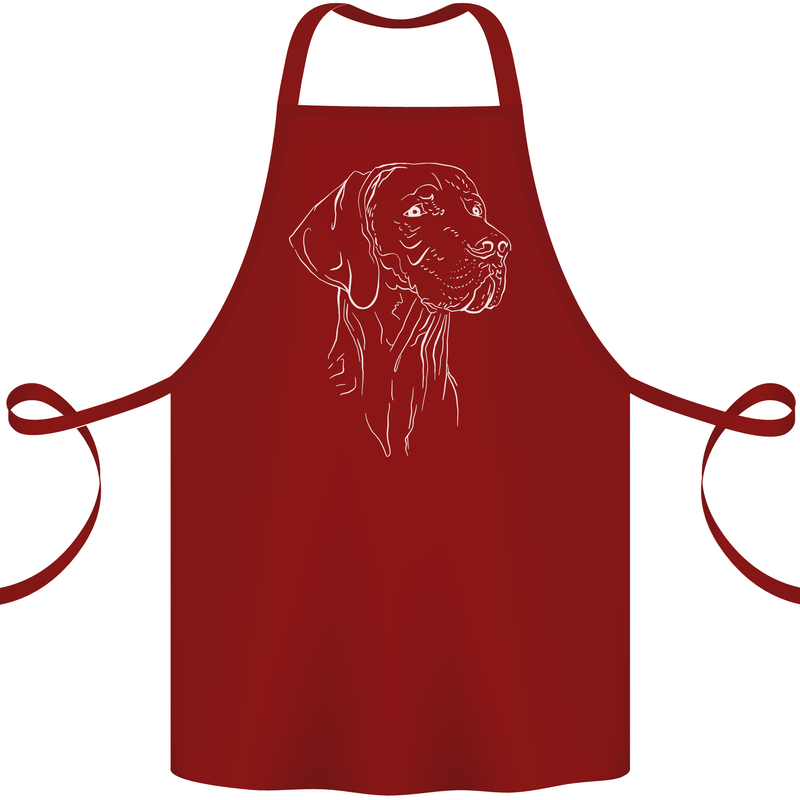 A Weimaraner Face Cotton Apron 100% Organic Maroon