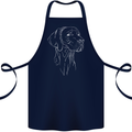 A Weimaraner Face Cotton Apron 100% Organic Navy Blue