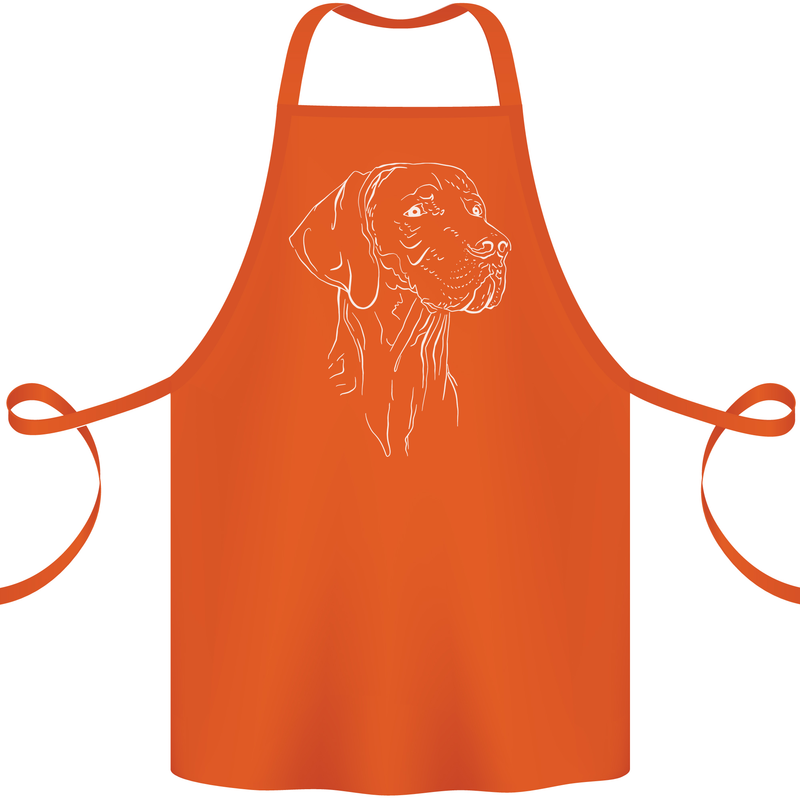 A Weimaraner Face Cotton Apron 100% Organic Orange