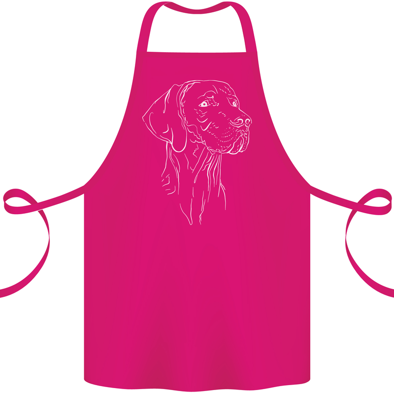 A Weimaraner Face Cotton Apron 100% Organic Pink