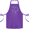 A Weimaraner Face Cotton Apron 100% Organic Purple
